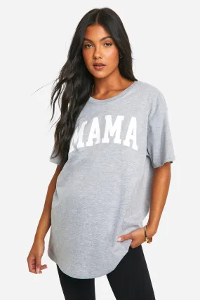 Maternity Mama Print Oversized T-shirt