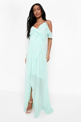 Maternity Occasion Cold Shoulder Maxi Dress