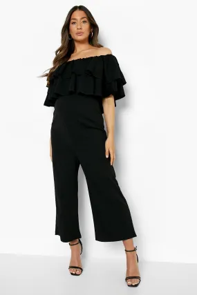 Maternity Off The Shoulder Frill Jumpsuit