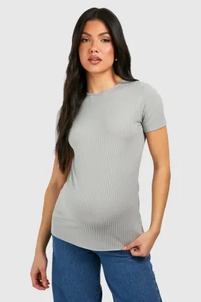 Maternity Rib Crew Neck T-shirt