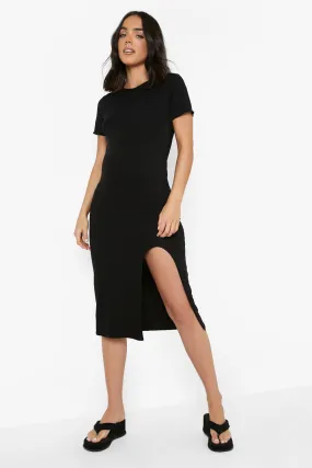 Maternity Side Split Bodycon Midi Dress