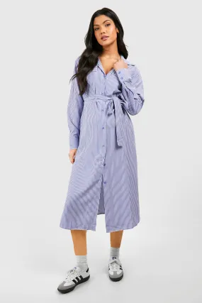 Maternity Tie Waist Stripe Shirtdress