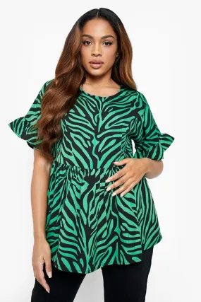 Maternity Zebra Print Smock Top