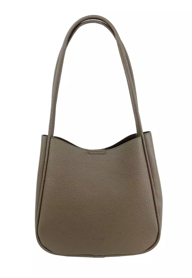 Mel&Co Pebbled Double Handle Shoulder Bag