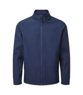 Mens recycled wind resistant soft shell jacket navy Premier