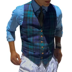 Men's Retro Casual Classic Check Pocket Vest 28178690TO