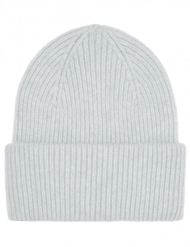 Merino Wool Chunky Beanie Hat - Limestone Grey