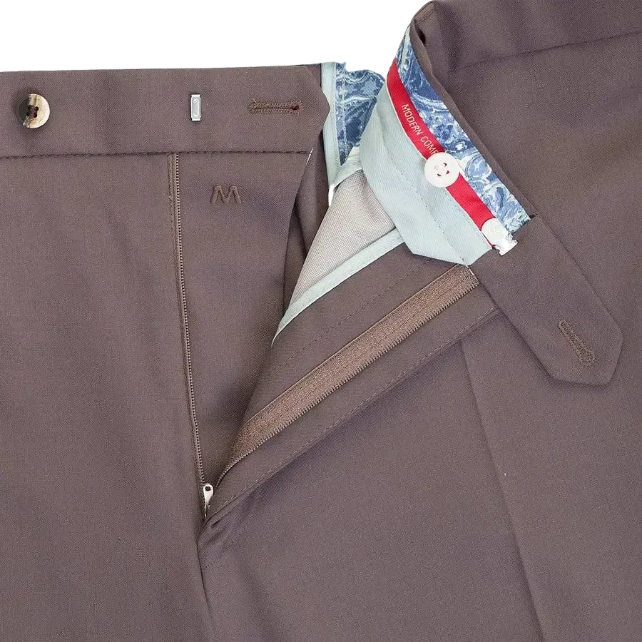 Meyer Oslo Soft Gabardine Trousers in Brown