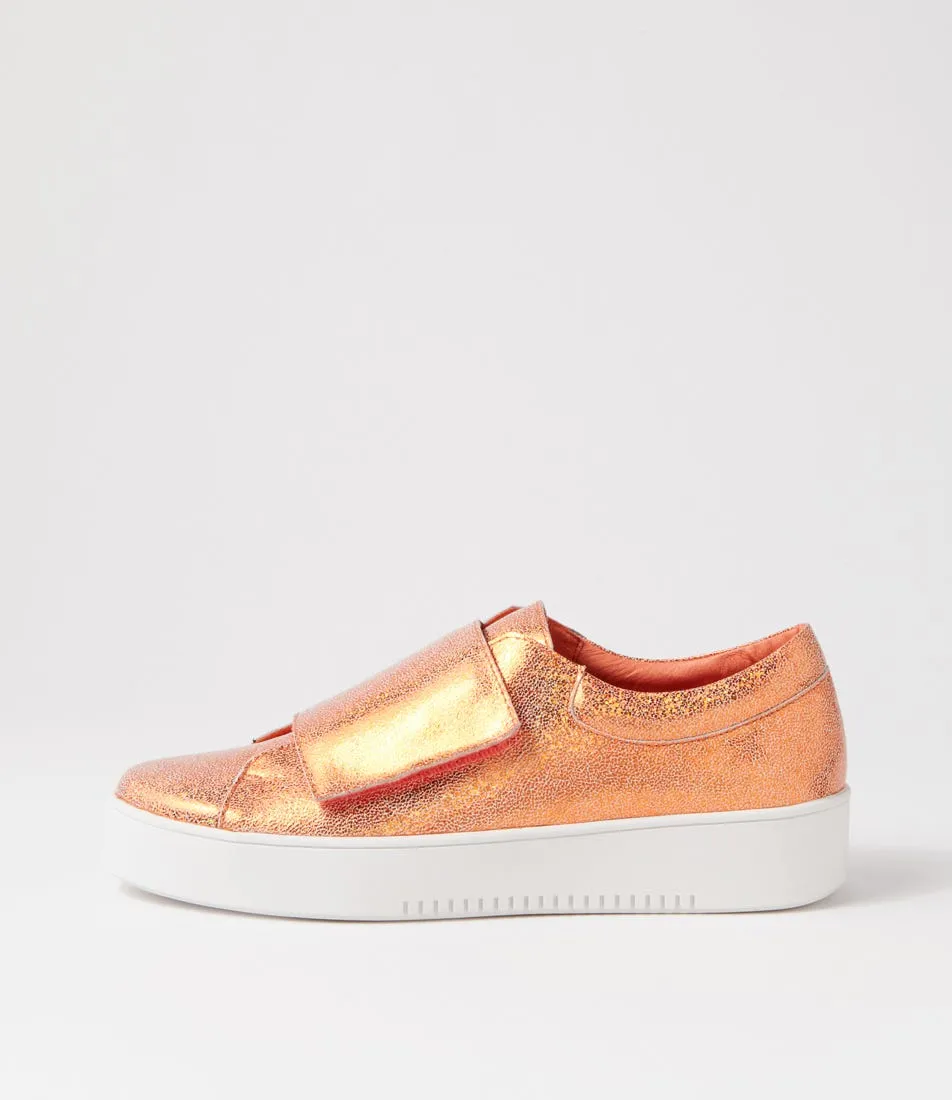 MIDAS Levie Orange Glam Leather Sneakers