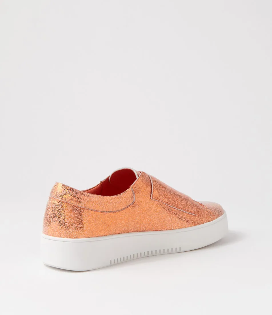 MIDAS Levie Orange Glam Leather Sneakers