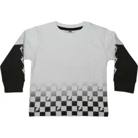 Mish Kids Long Sleeve Thermal 2FER Tee, Electric Checker Bolts