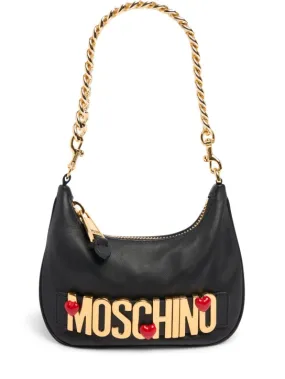 Moschino   Heart logo Napa leather shoulder bag 