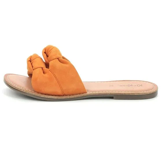 Mules Kickers Divalto de piel auténtica para mujer con tiras y diseño de nudo 895080-50 73 Naranja