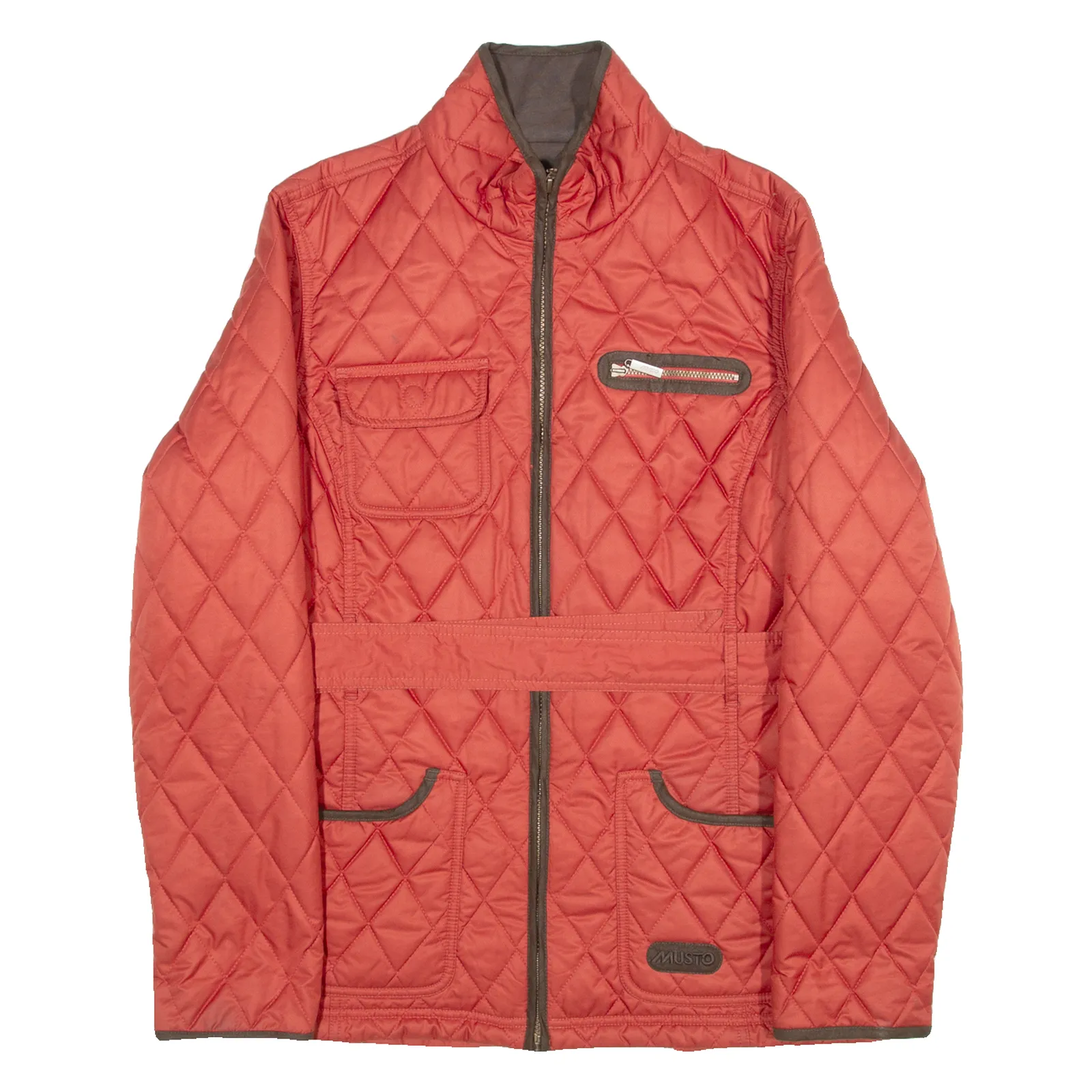 MUSTO Belted Womens Quilted Jacket Orange UK 12