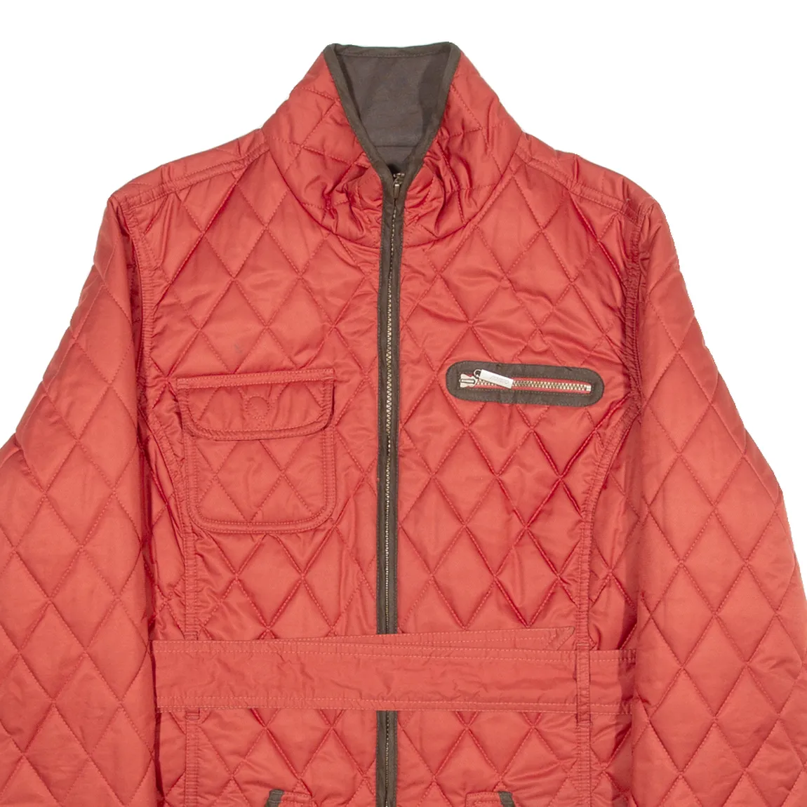 MUSTO Belted Womens Quilted Jacket Orange UK 12