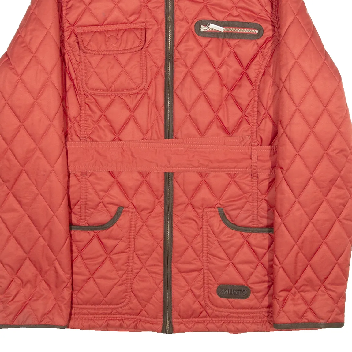 MUSTO Belted Womens Quilted Jacket Orange UK 12