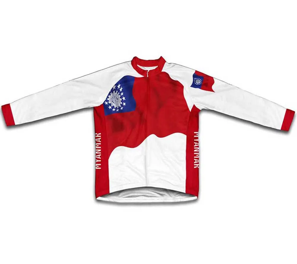 Myanmar-Burma Flag Winter Thermal Cycling Jersey