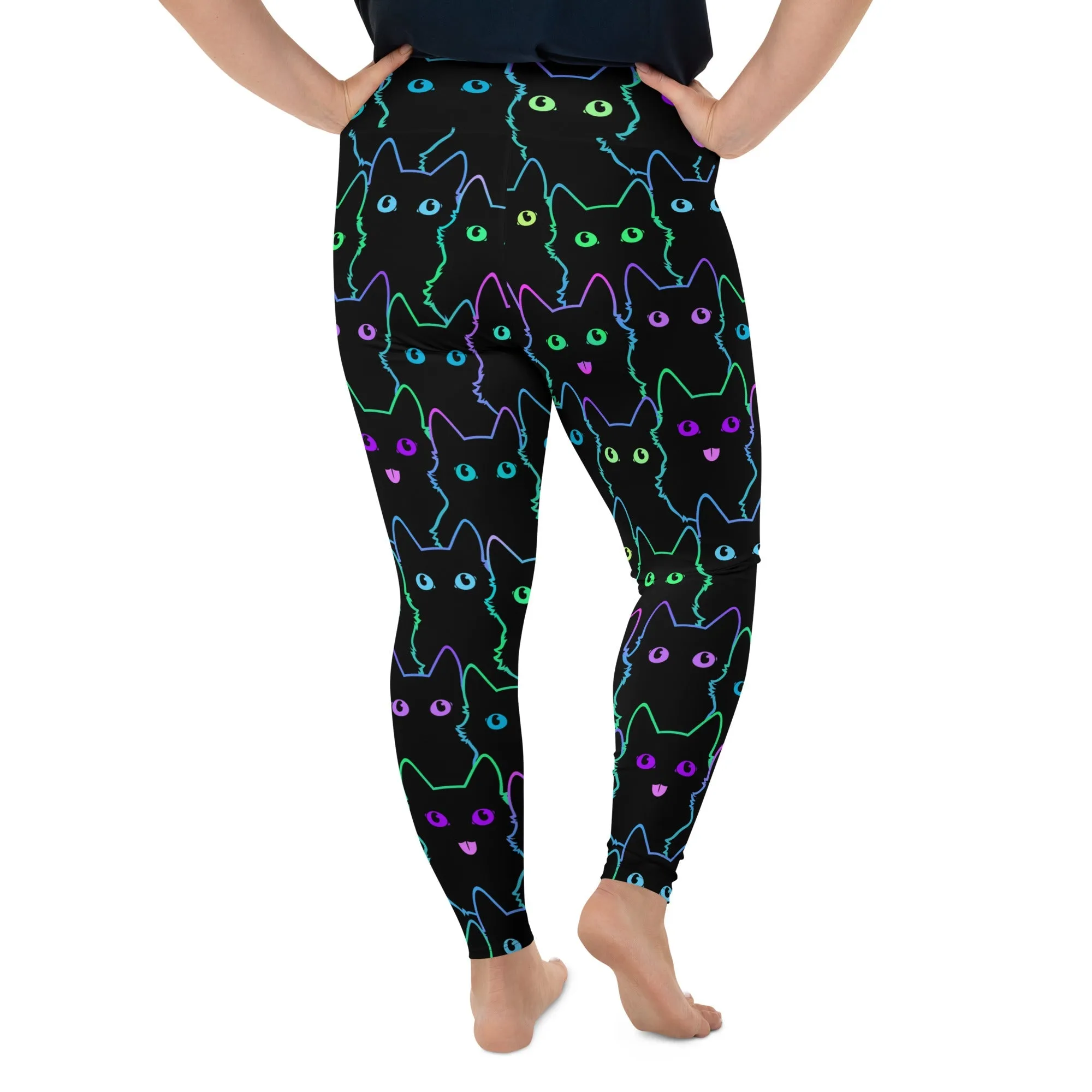 Mystic Halloween Cats Plus Size Leggings