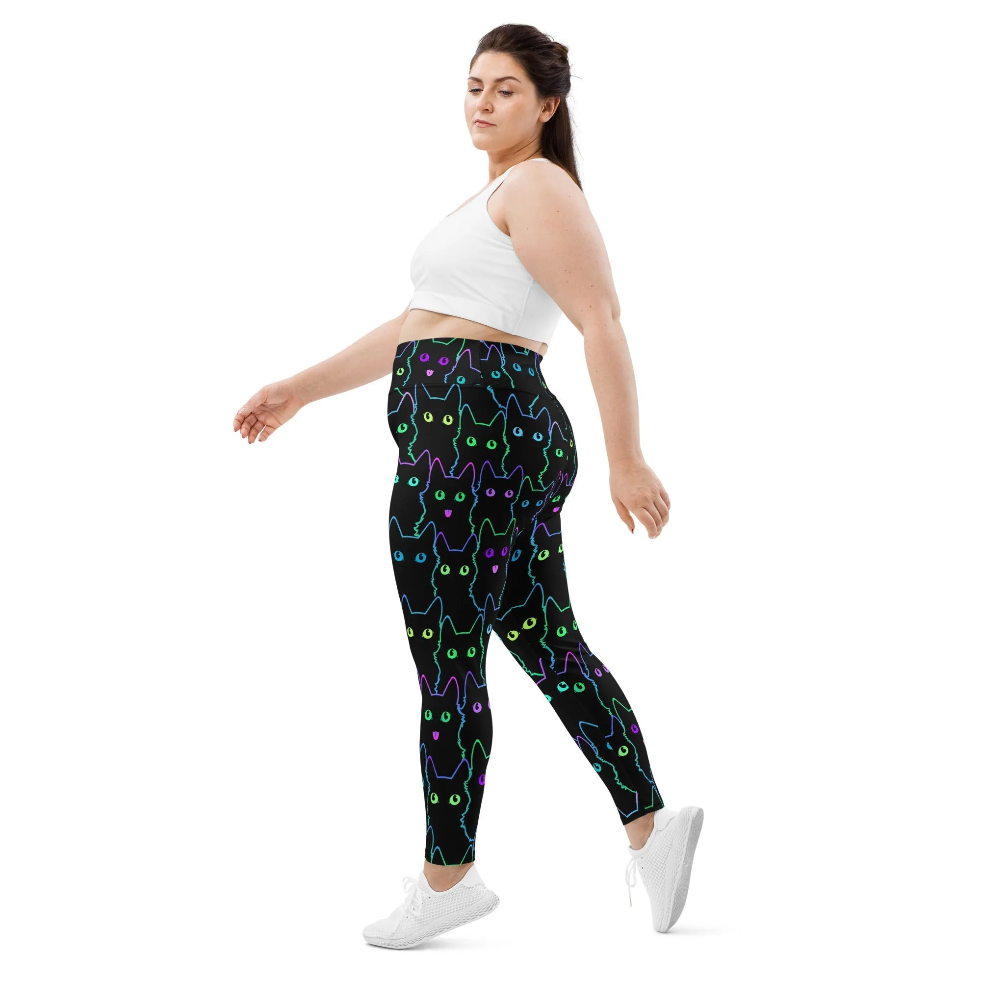 Mystic Halloween Cats Plus Size Leggings