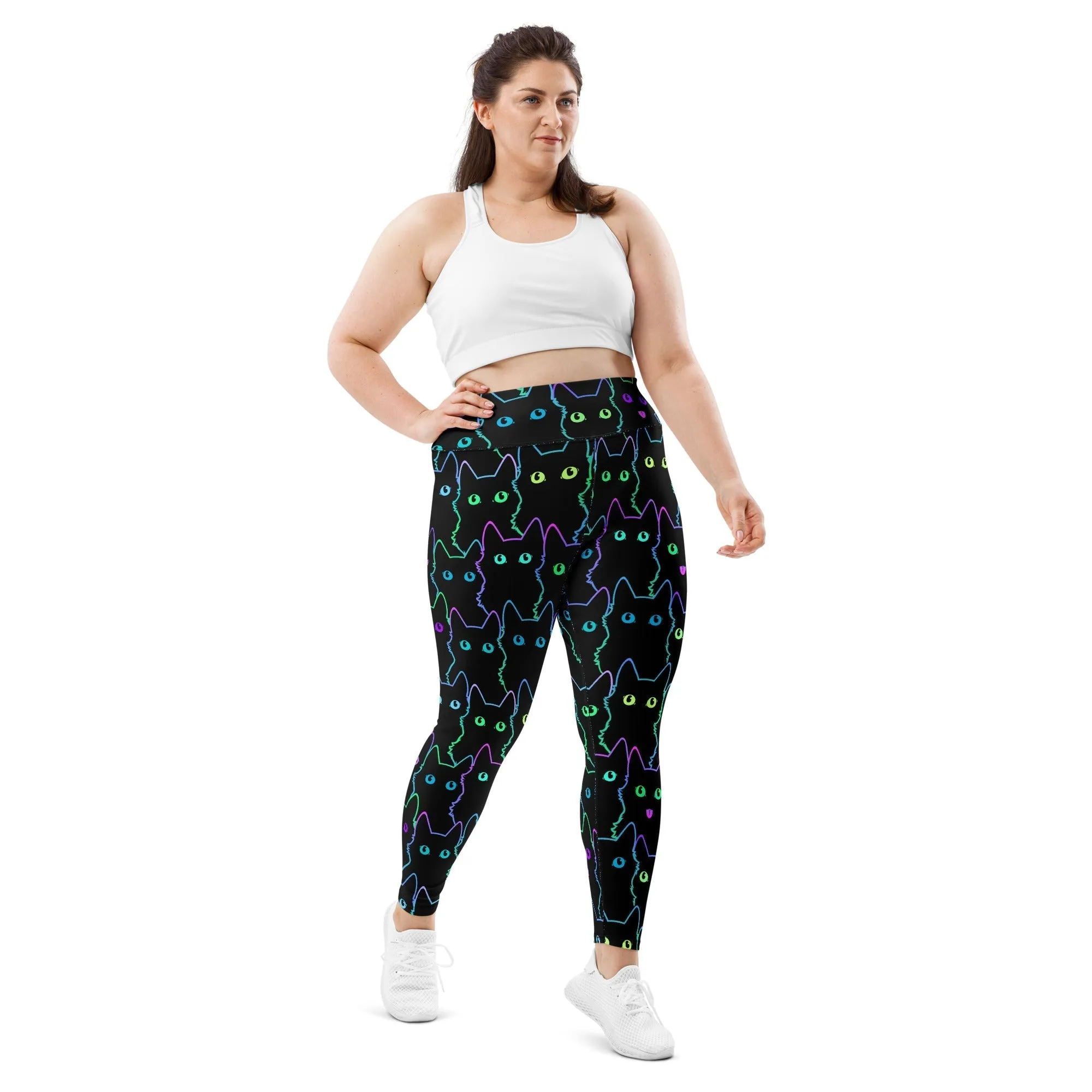 Mystic Halloween Cats Plus Size Leggings