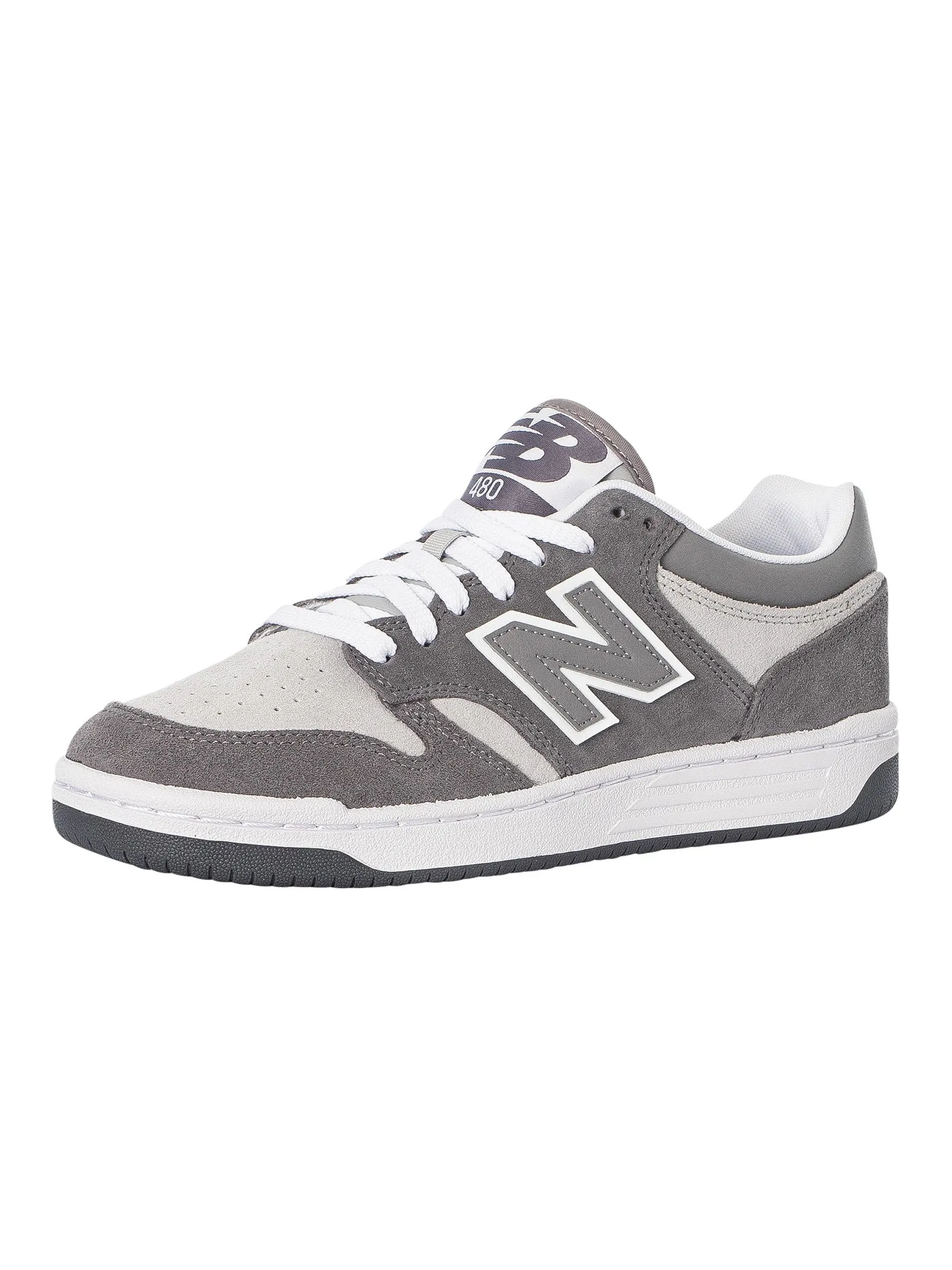 New Balance 480 Suede Trainers - Castlerock/Shadow Grey/Raincloud