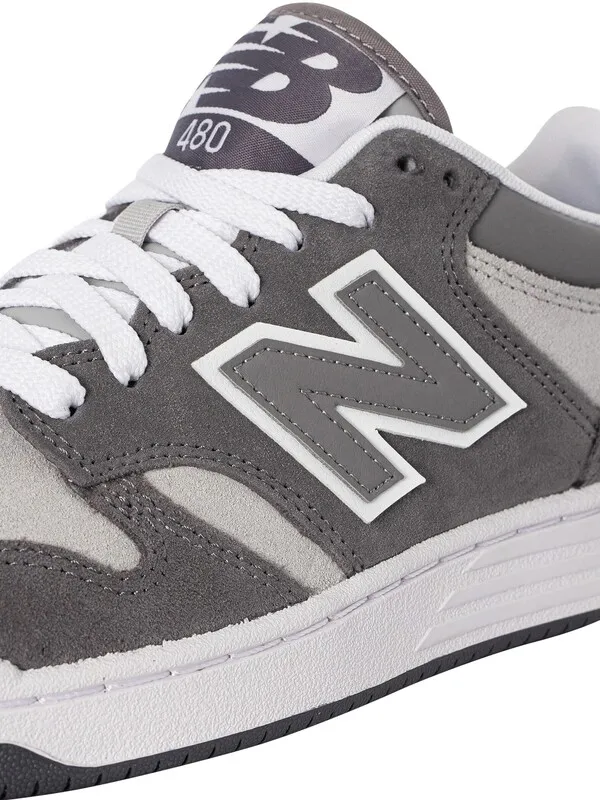 New Balance 480 Suede Trainers - Castlerock/Shadow Grey/Raincloud