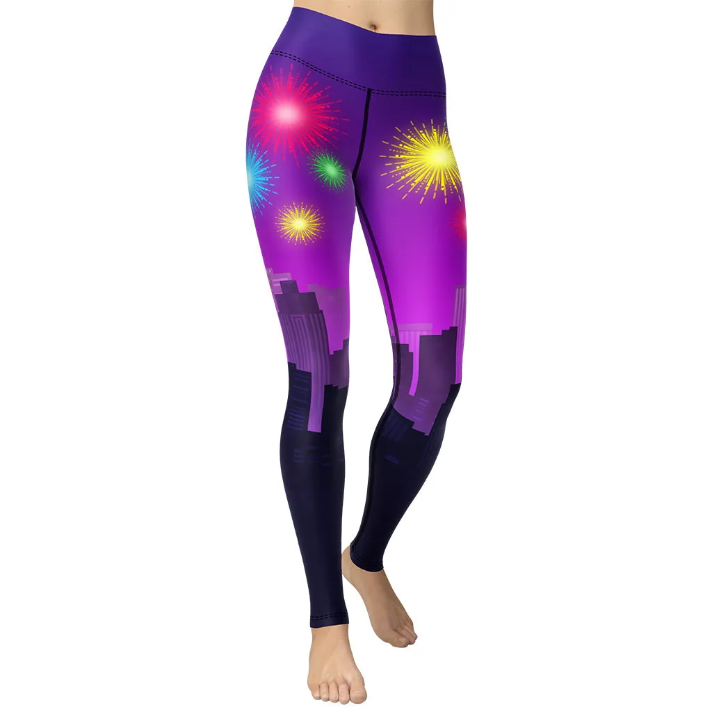 New Year City Yoga Leggings