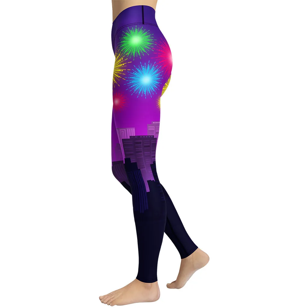 New Year City Yoga Leggings