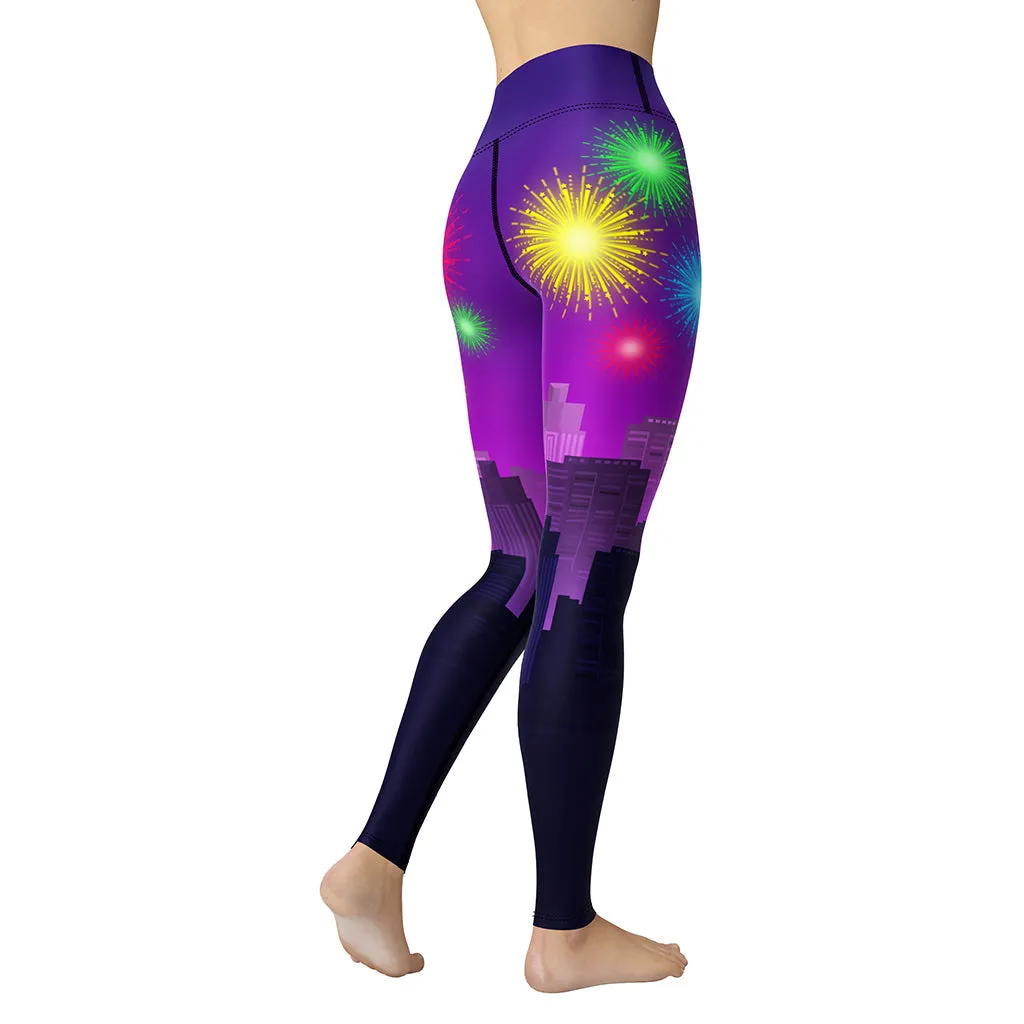 New Year City Yoga Leggings