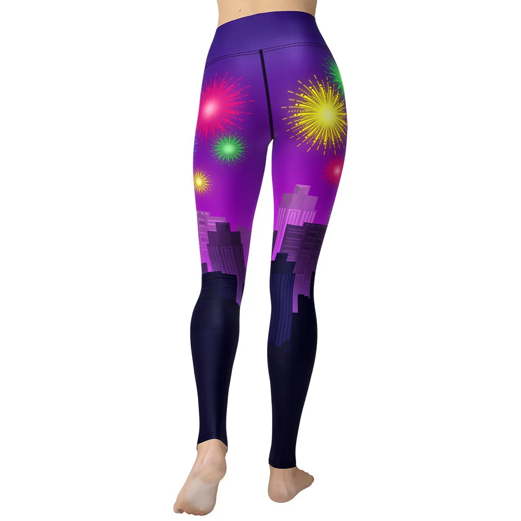 New Year City Yoga Leggings