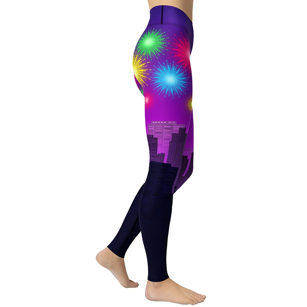 New Year City Yoga Leggings