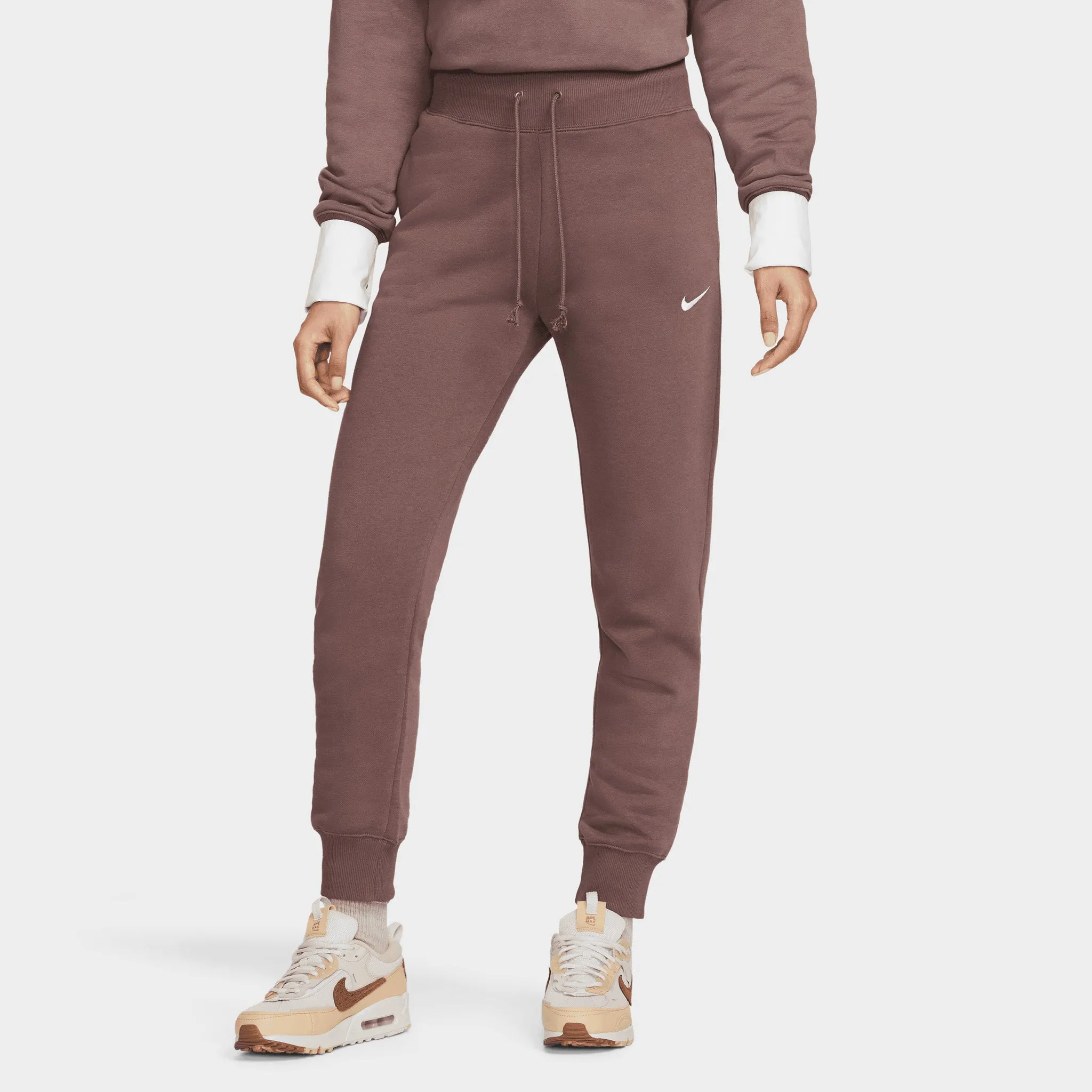 Nike Sportswear Women's Phoenix Fleece High-Waisted Fleece Joggers Plum Eclipse / White