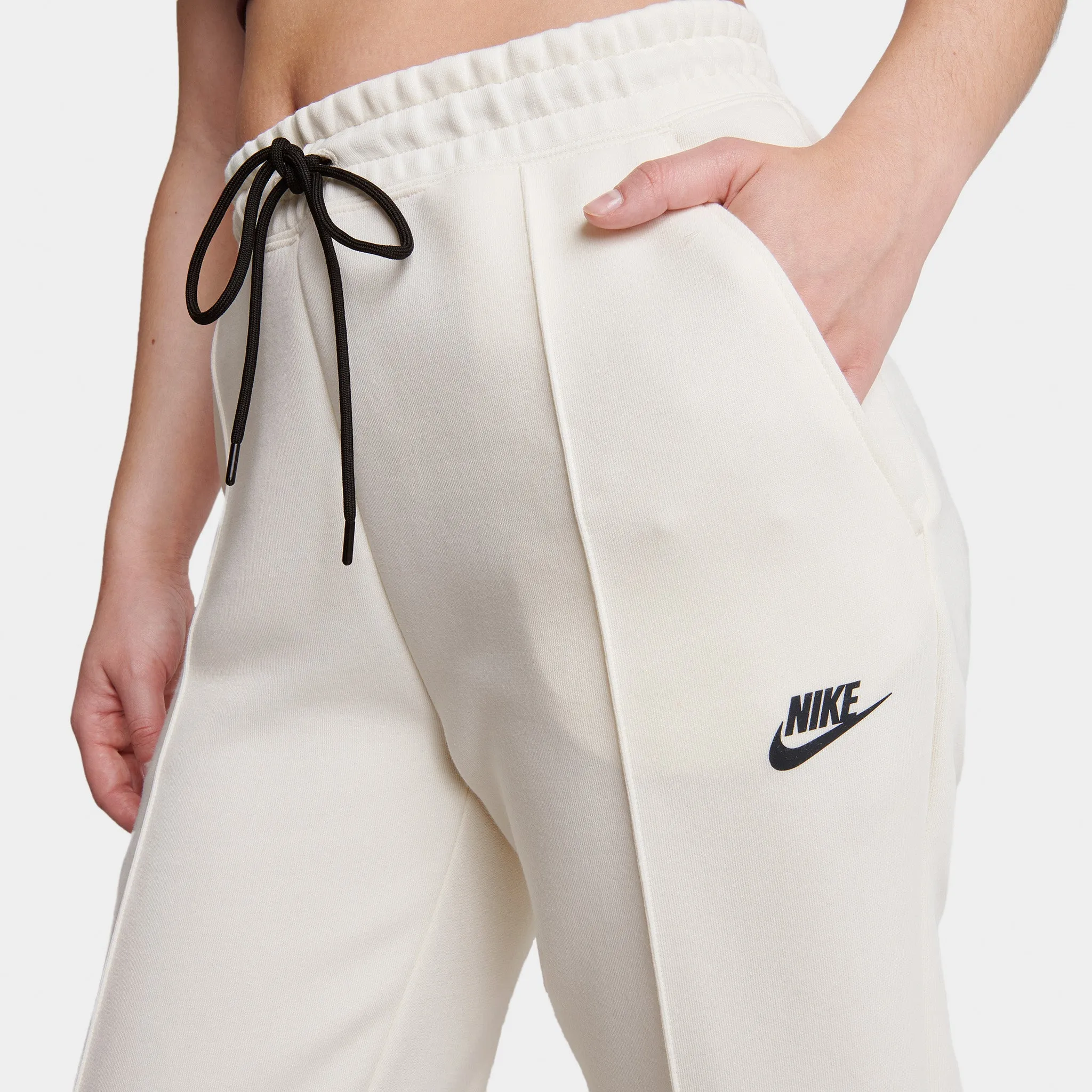 Nike Sportswear Women's Tech Fleece Mid-Rise Joggers Pale Ivory / Black