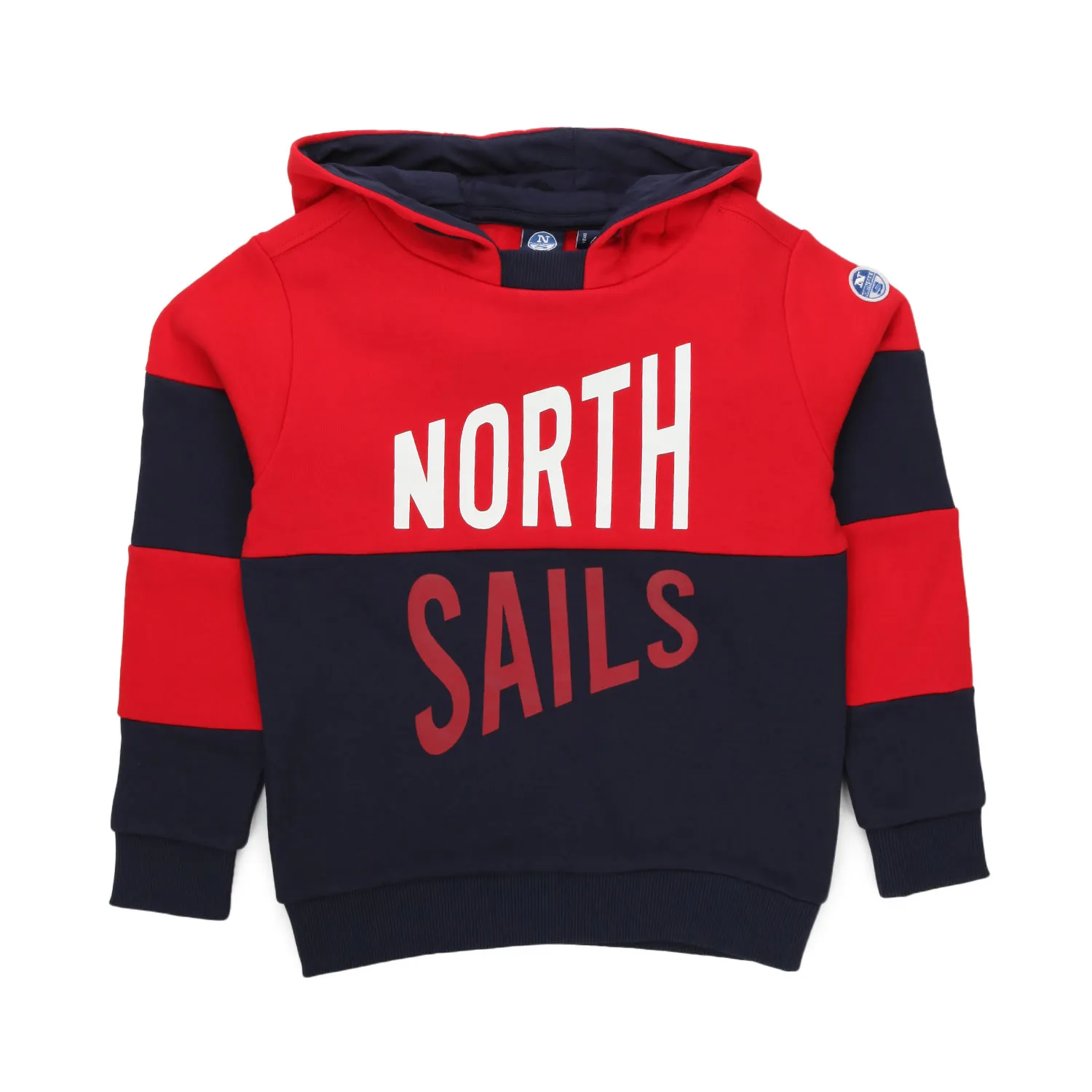 North Sails Red And Blue Hoodie Sweatshirt For Kids And Teen