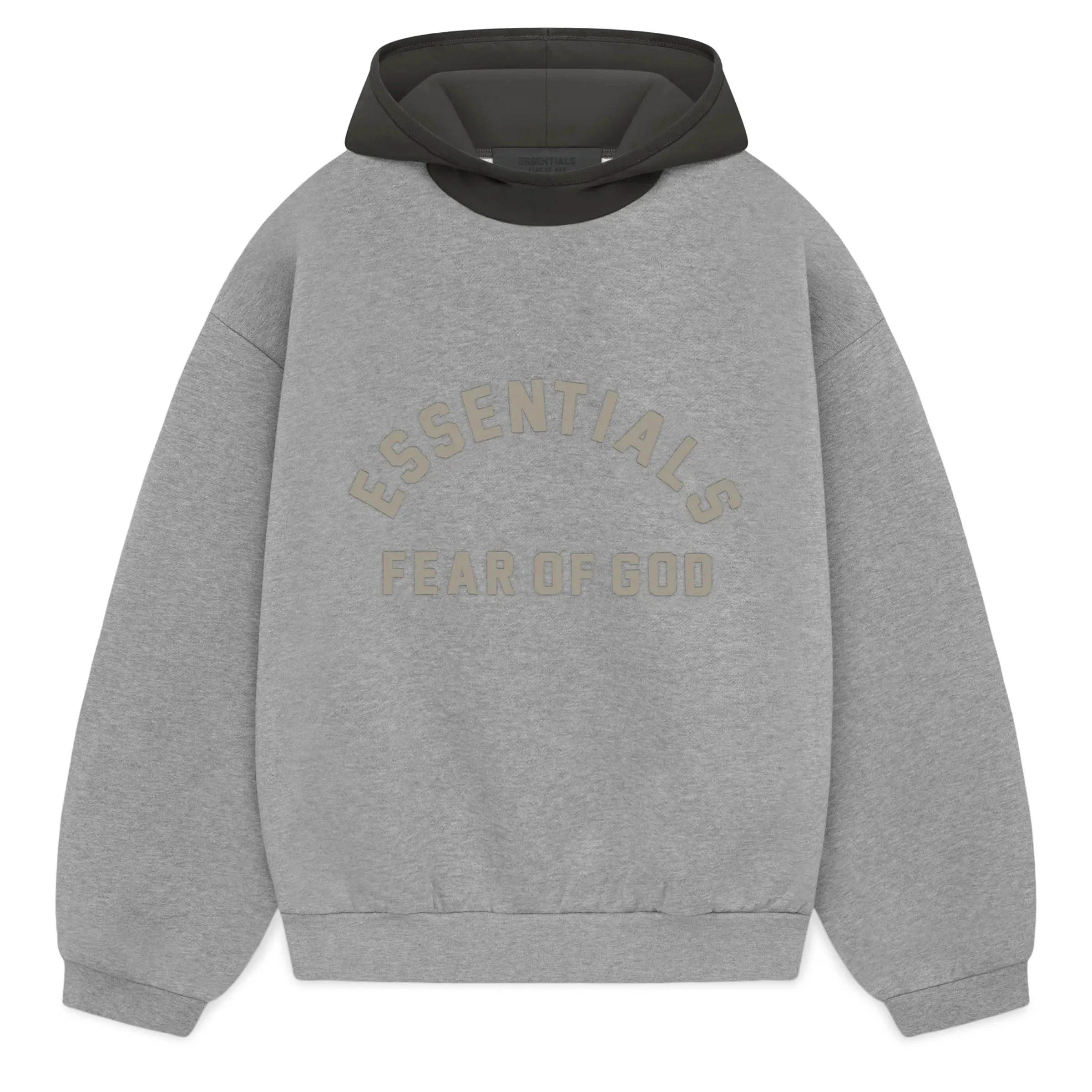 NYLON FLEECE HOODIE DARK HEATHER GREY OATMEAL | Bodega