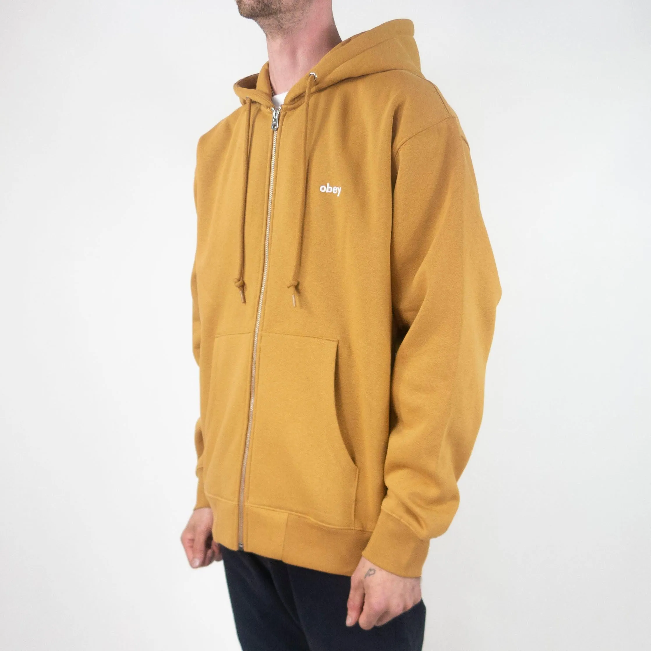 OBEY Tab Zip Hoodie - Brown Sugar exclusive at Remix