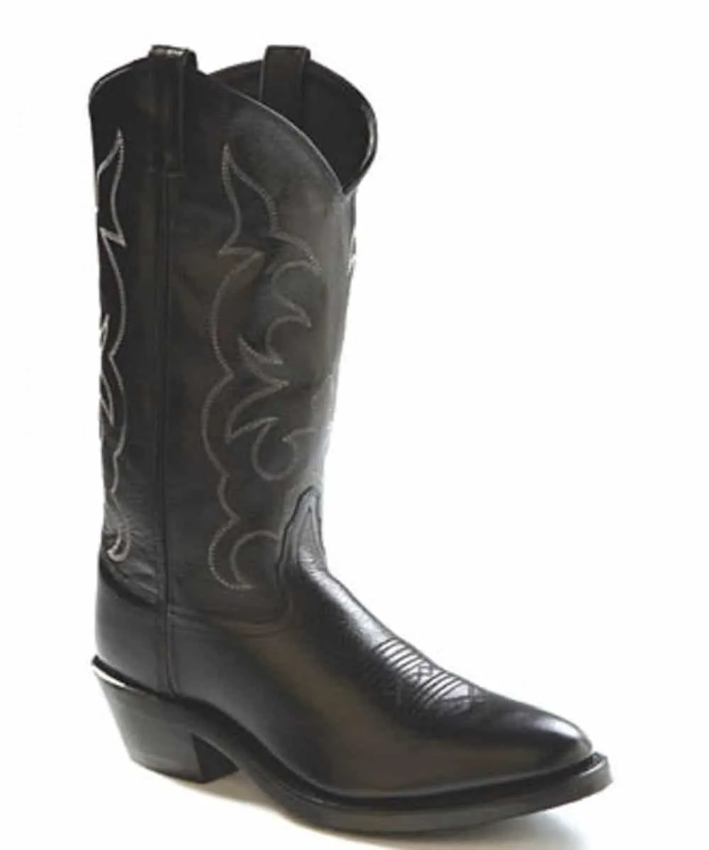 Old West Men's Black Leather Western Boot