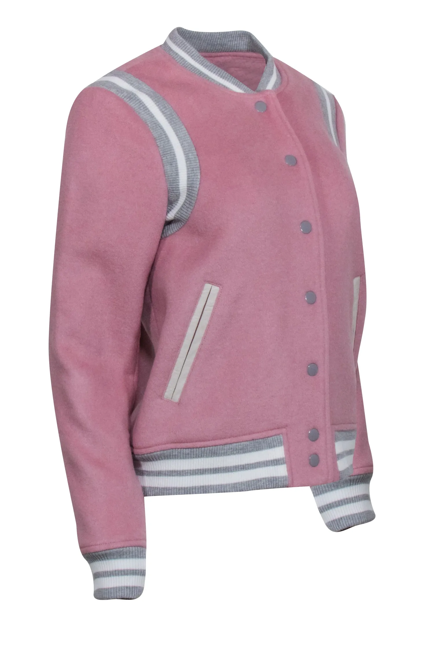 Parker - Pink & Grey Letterman Style Jacket Sz S