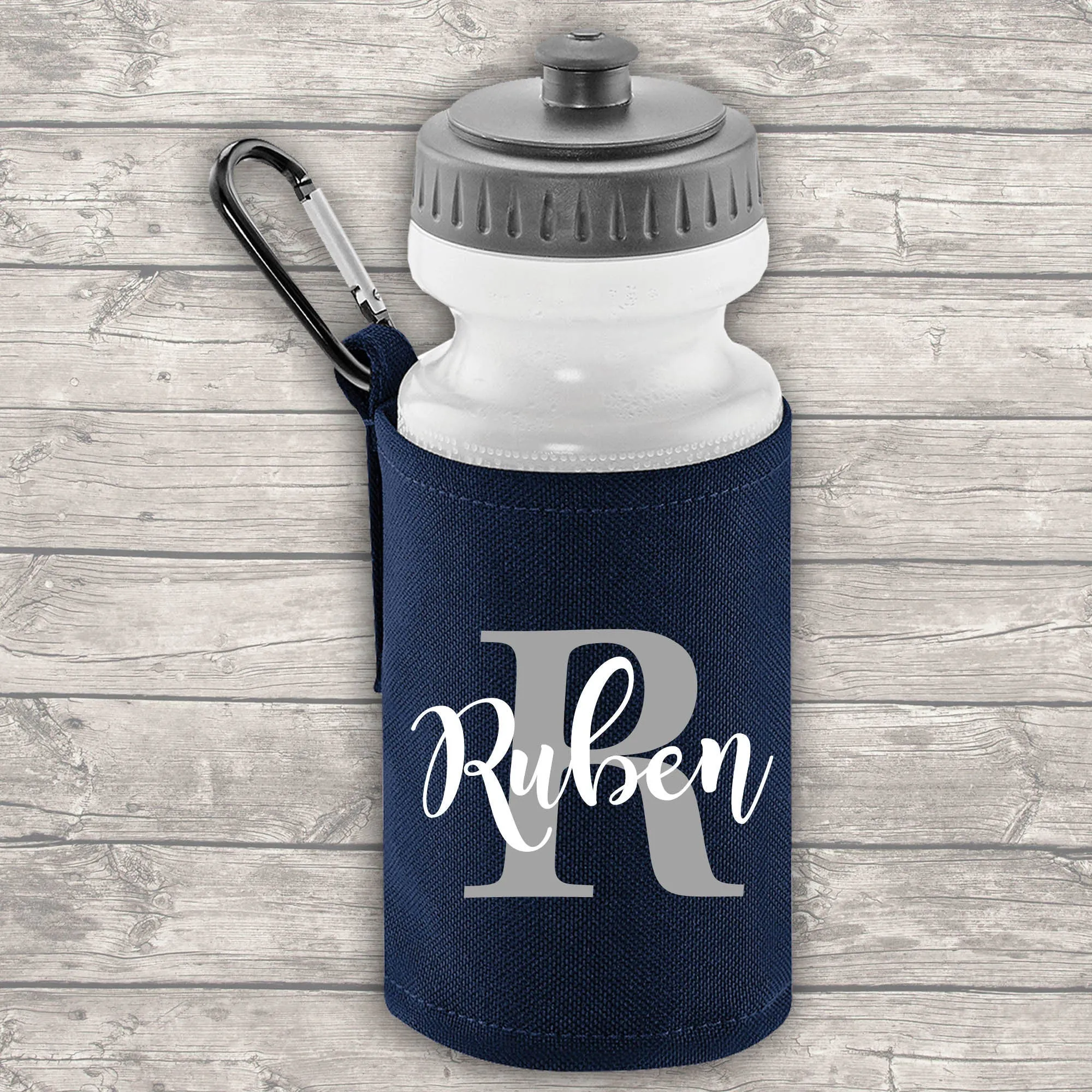 Personalised Initial and Name 9 Litre Backpack Water Bottle Lunch Bag FREE Pencil Case Navy
