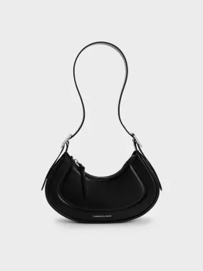 Petra Curved Shoulder Bag - Noir