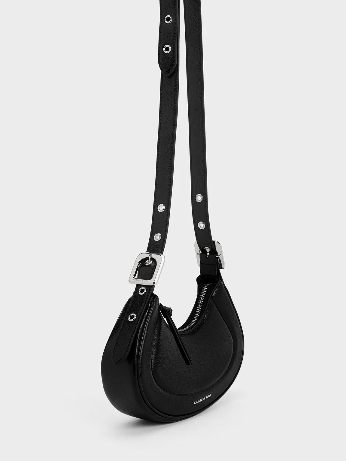 Petra Curved Shoulder Bag - Noir