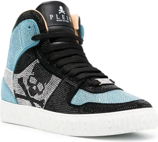 Philipp Plein crystal-embellished high-top sneakers Blue