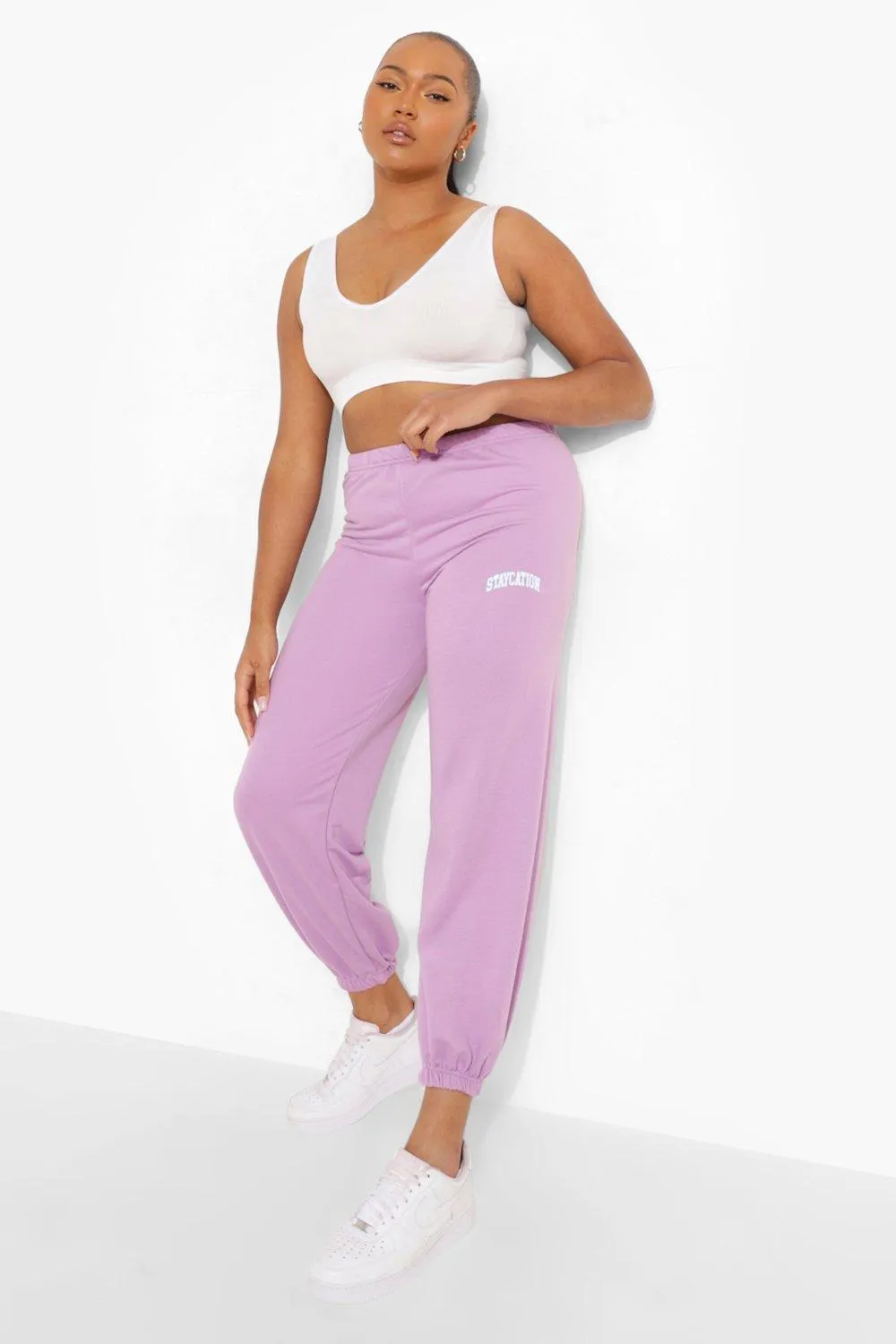 Plus Staycation Slogan Joggers