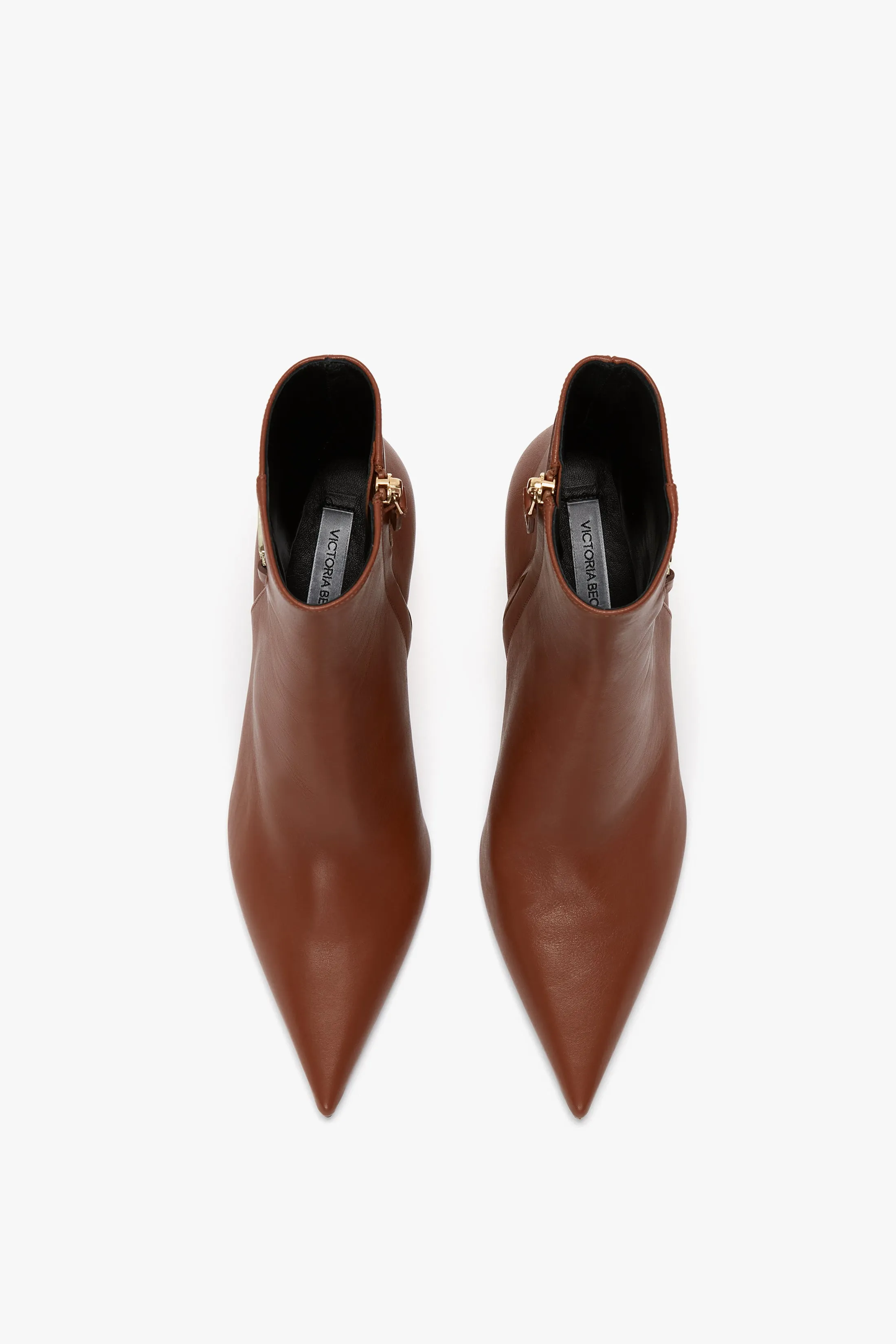 Pointed Toe Half Boot In Tan Leather