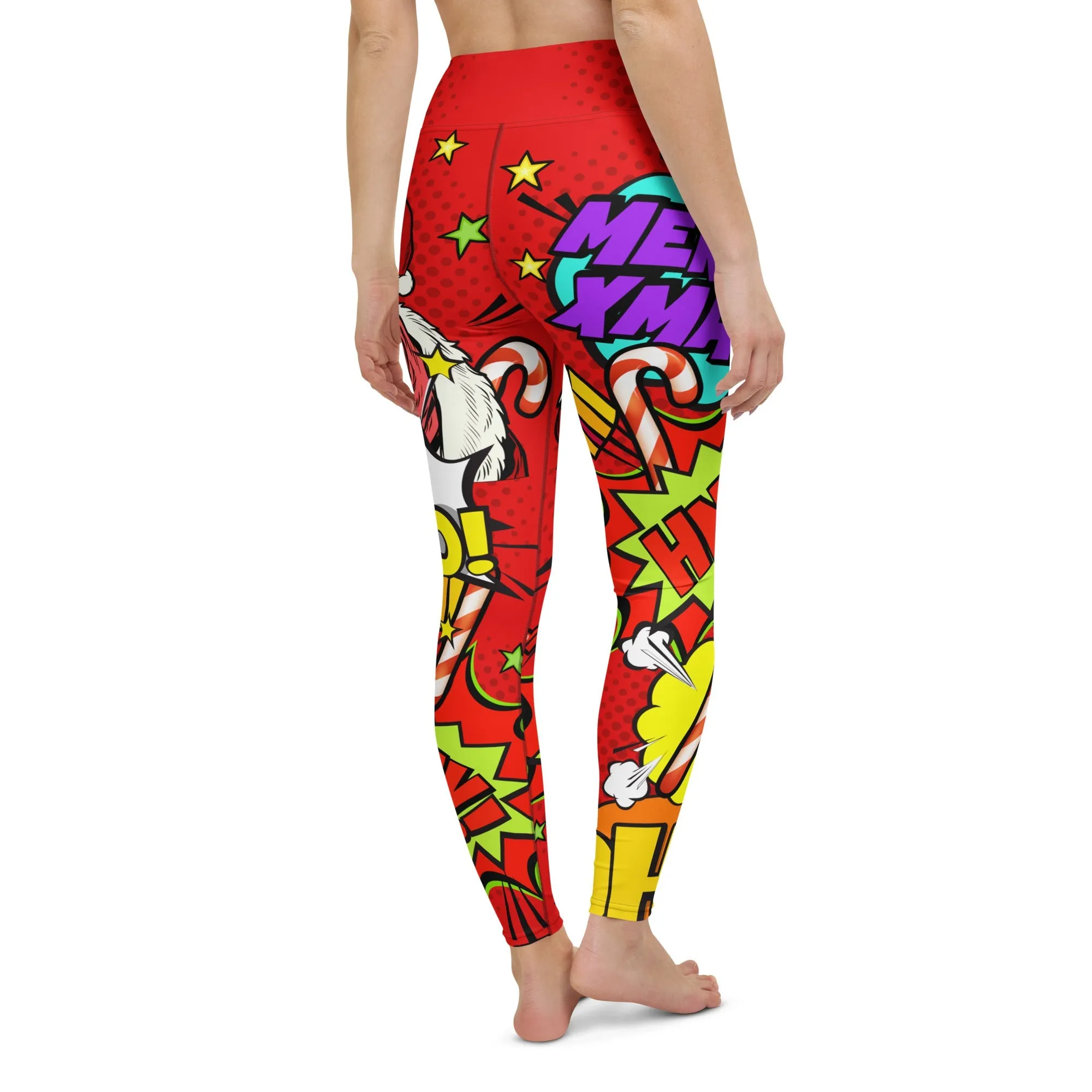 Pop Art Santa Christmas Yoga Leggings