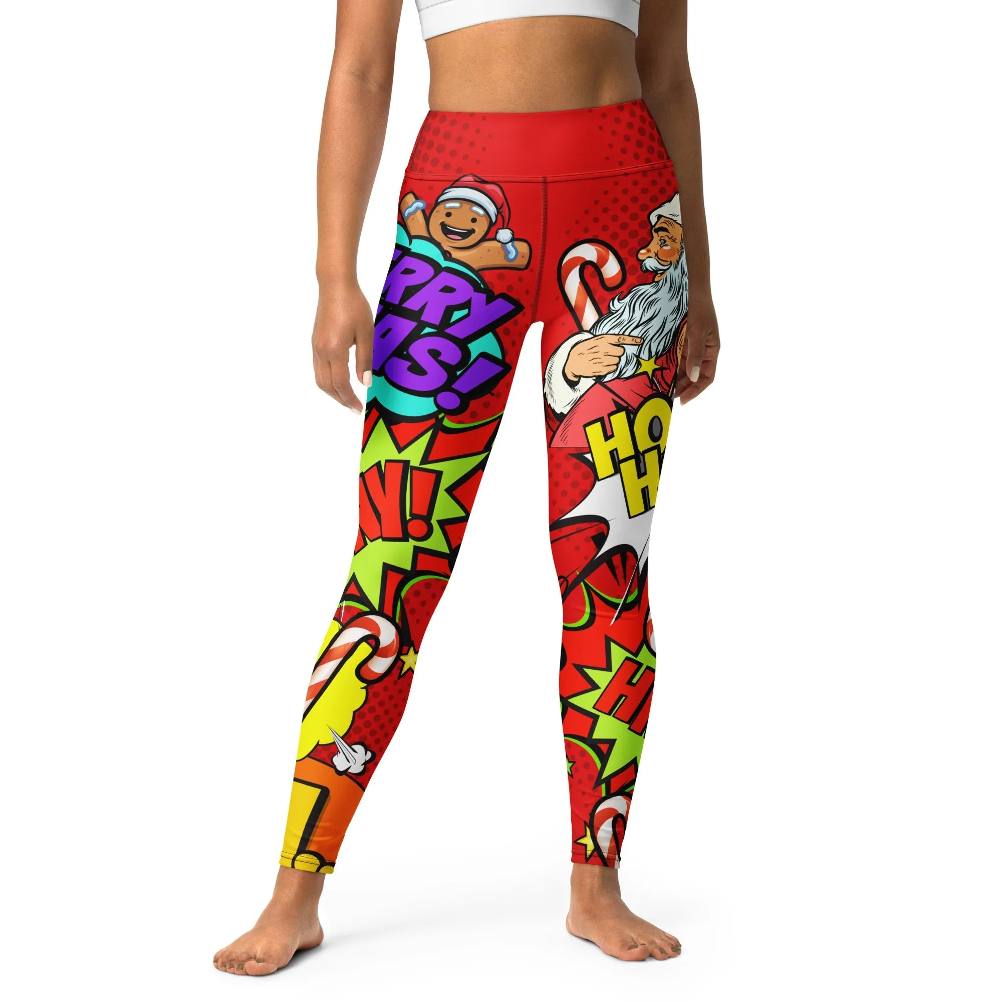 Pop Art Santa Christmas Yoga Leggings