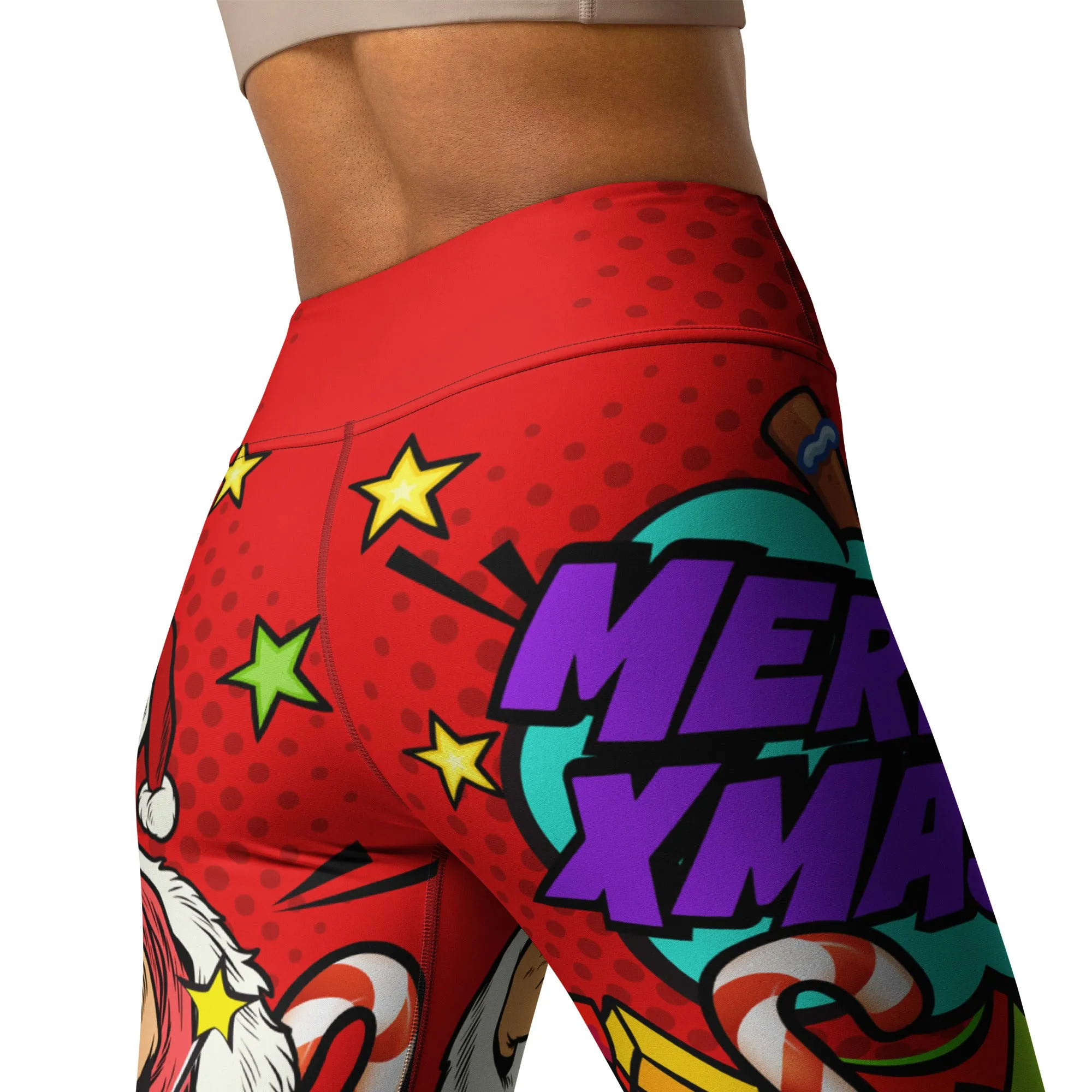 Pop Art Santa Christmas Yoga Leggings