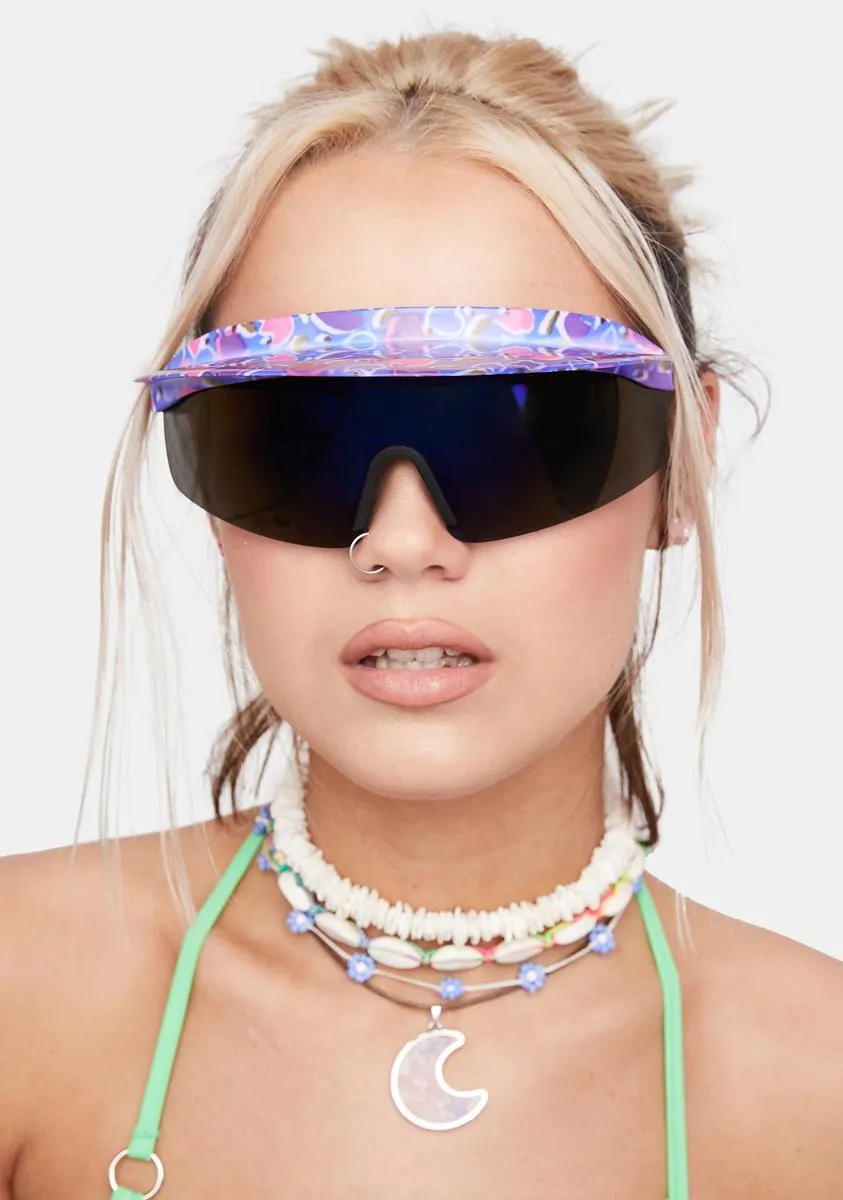 Printed Visor Sunglasses-