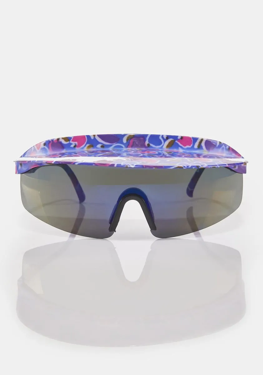 Printed Visor Sunglasses-