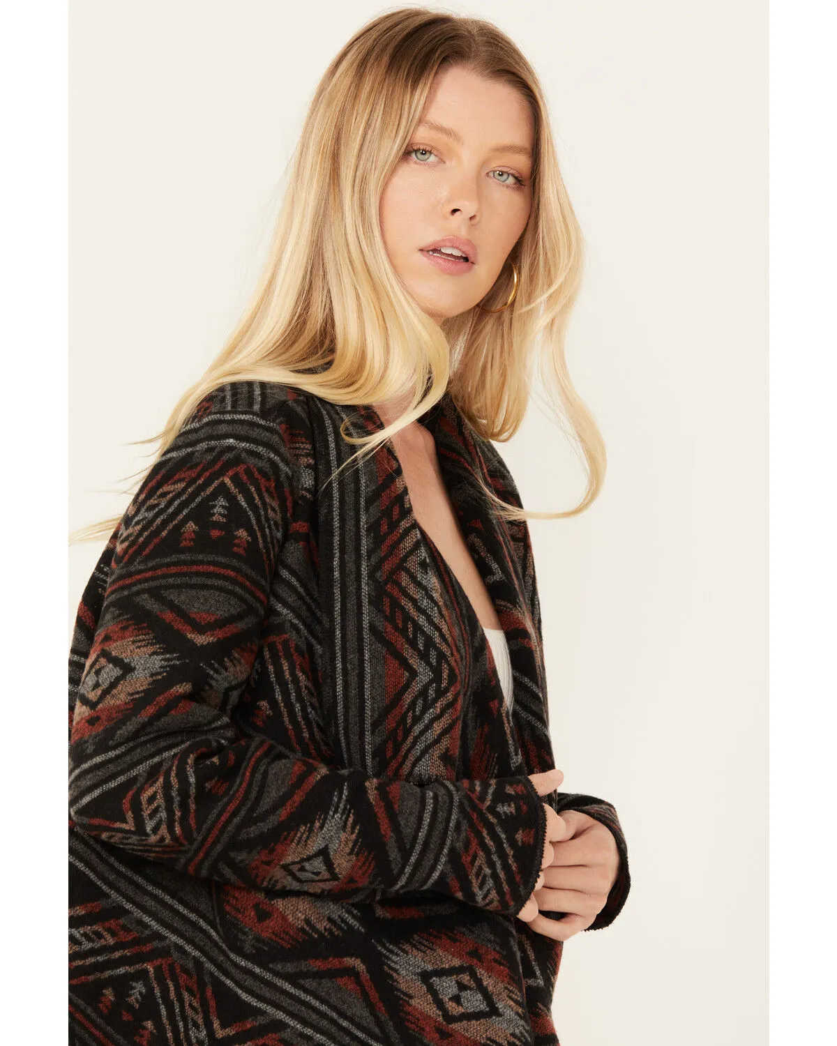 Product Name:  Cripple Creek Women's Southwestern print Blanket Wrap Jacket